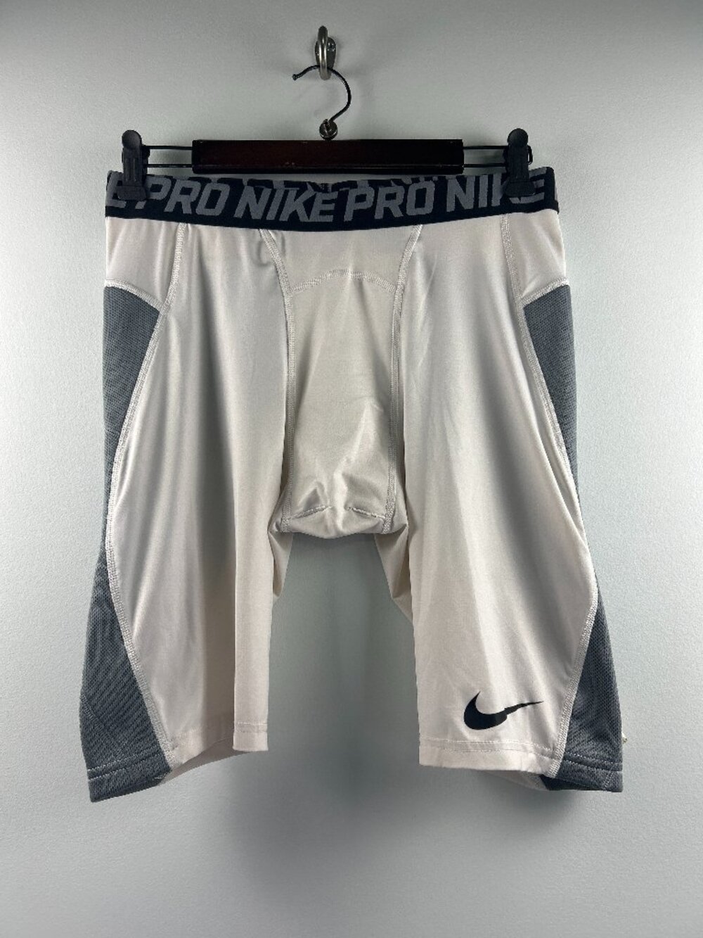 Nike Pro Combat NBA Compression Shorts White Gray Men's